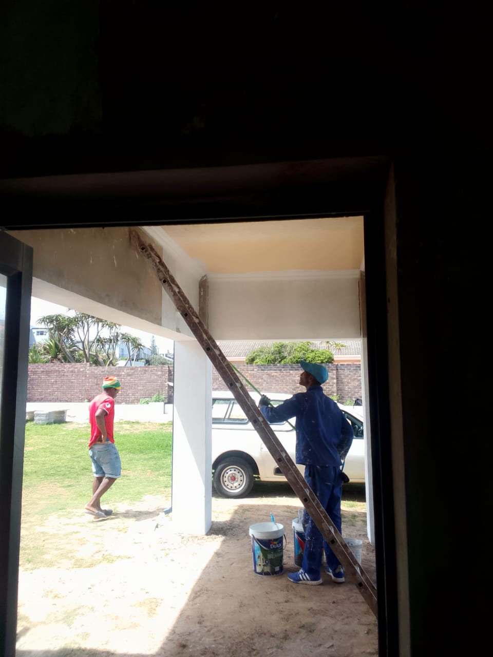 Exterior ceiling painting